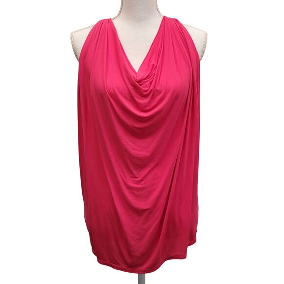 Michael Stars Halter Top Women's One Size Pink Sleeveless Draped Cowl Neck Layer - Picture 1 of 8
